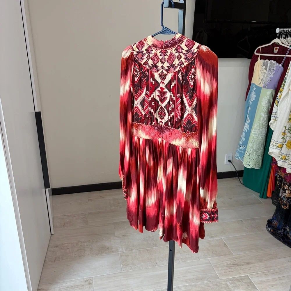 Farm Rio: Red Amanda Stripes Tapestry Quilted Mini Dress
